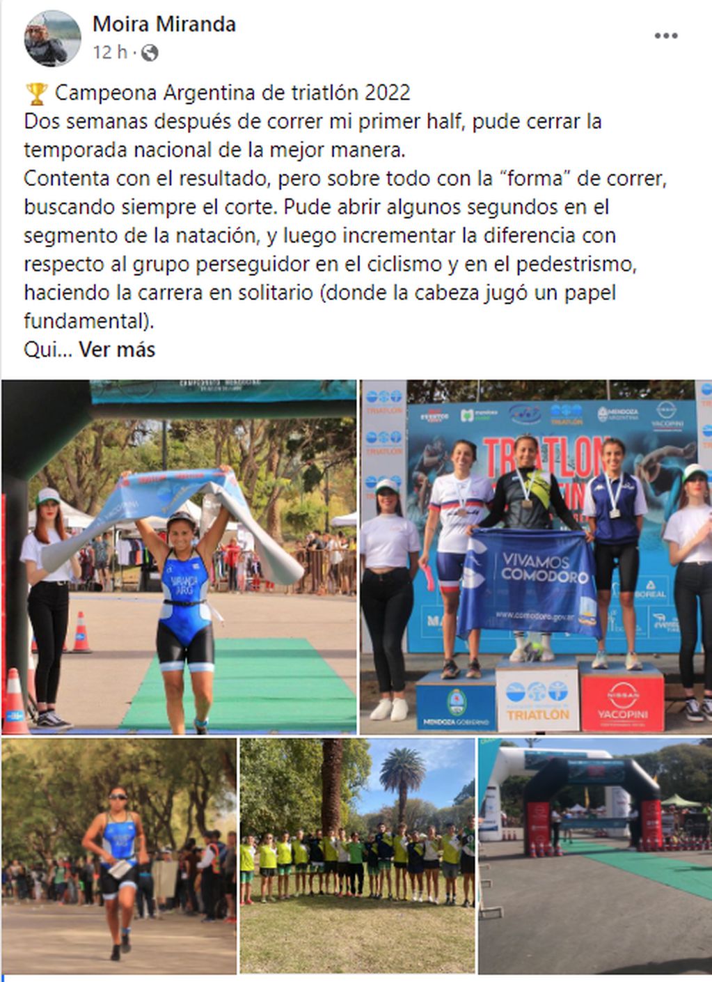 Moira Miranda campeona argentina en Mendoza.