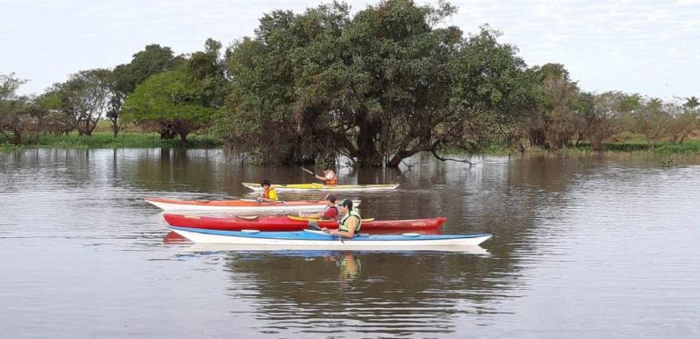 El canotaje es la actividad por excelencia en los humedales del Río Paraguay