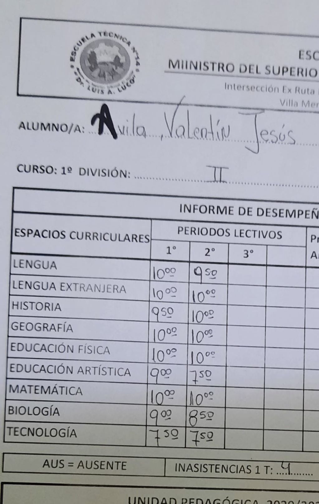 La alegría que compartió Valentín Ávila desde sus redes: sus notas en la escuela y la figurita del Mundial de Lionel Messi.
