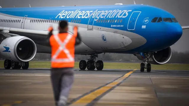 Vuelo de Aerolíneas Argentina. (Clarín)