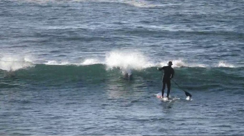 El surfer sufrió golpes en la cadera y hombros, pero pudo salir del agua sin complicaciones.