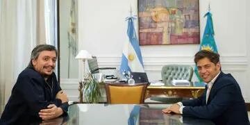 Reunión entre Máximo Kirchner y Axel Kicillof (Prensa gobierno).