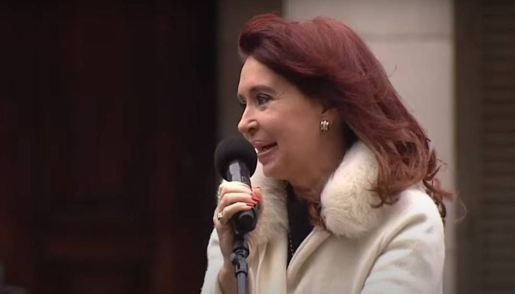 Cristina de Kirchner, en el acto con Kicillof.