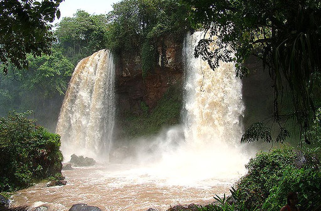 Salto Dos Hermanas en Cataratas del Iguazú desde cuya altura se arrojó Vallejos, oriundo de Merlo, Buenos Aires. (MisionesOnline)