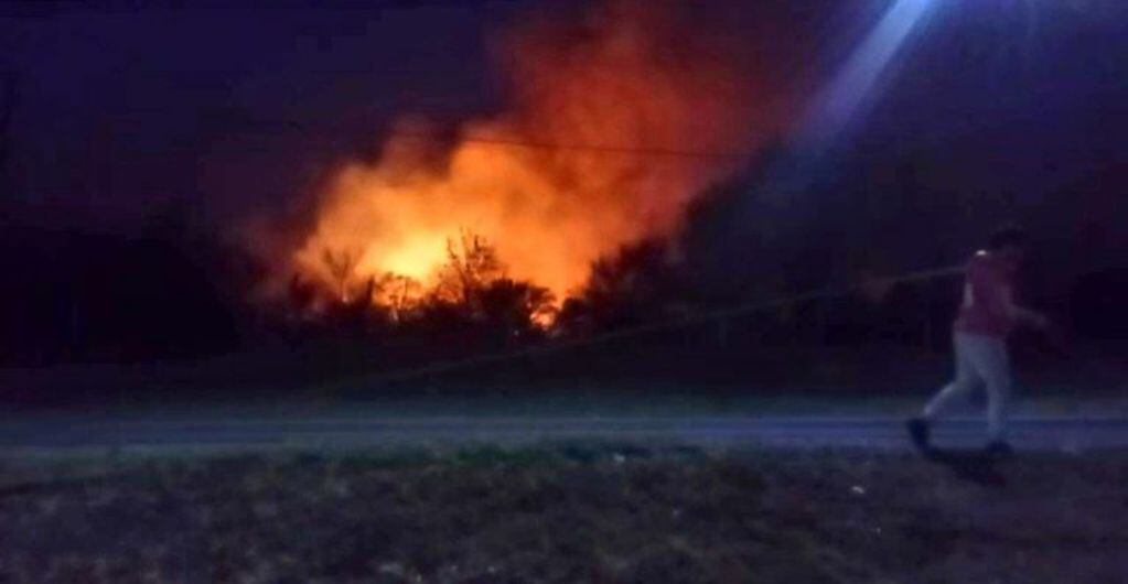 Incendio forestal en San Antonio de Arredondo.