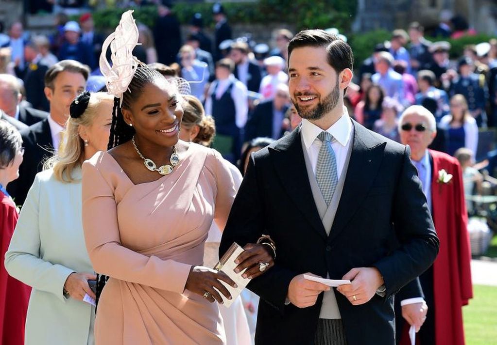 Serena Williams y su esposo Alexis Ohanian. Foto: AFP.