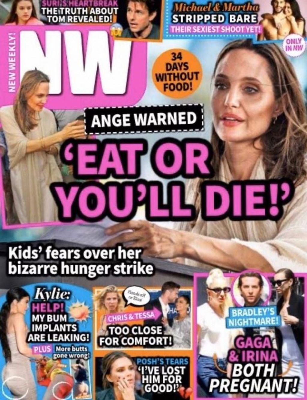 La tapa de la revista estadounidense NW con la información sobre el estado de salud de la actriz.