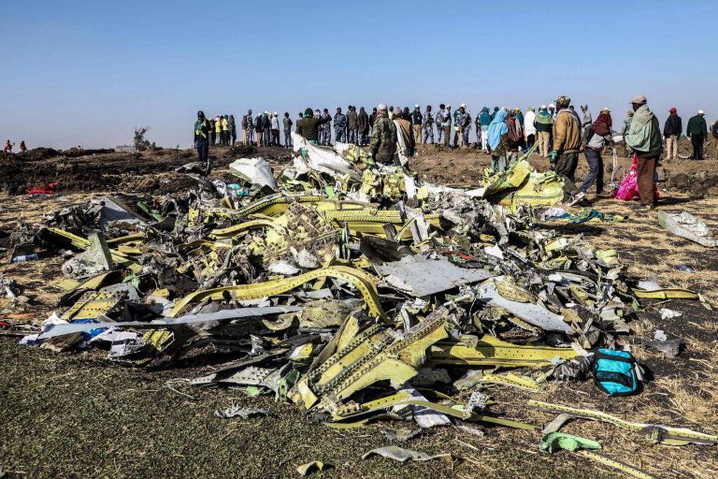 Lugar del impacto del avión (AFP)