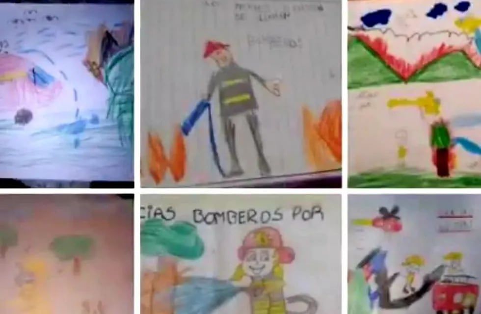 Pequeños carlospacenses y su tierno gesto dedicado a los bomberos voluntarios. (Foto: captura / video).