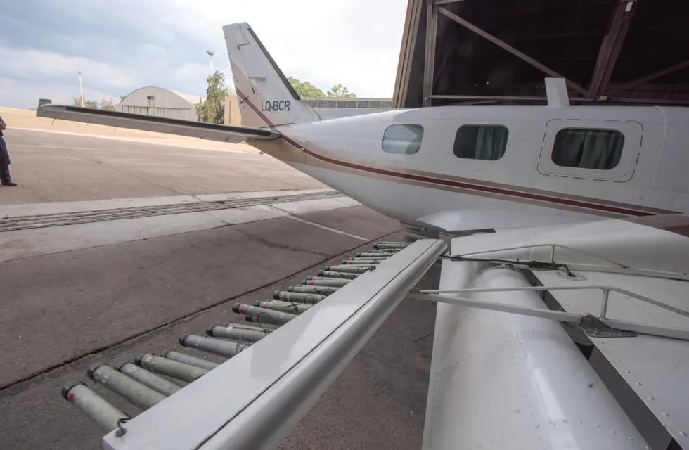 Las tres aeronaves para la lucha antigranizo que tiene la Provincia operaron ayer en simultáneo combatiendo tormentas en los tres oasis mendocinos. Gentileza Gobierno de Mendoza