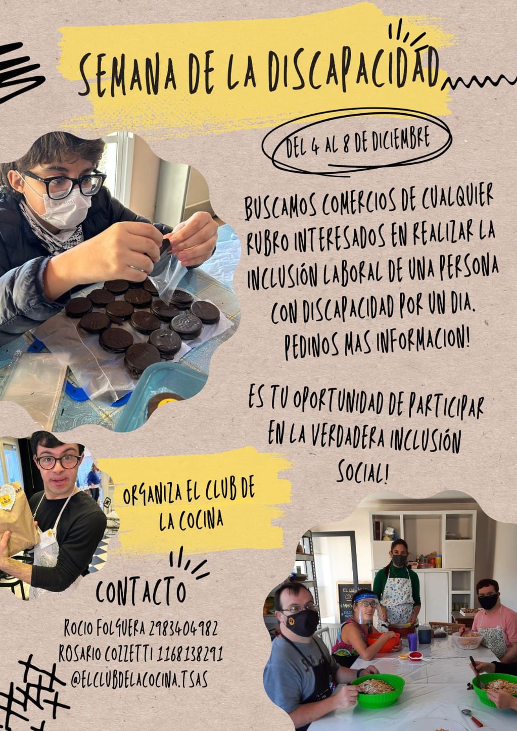 Semana de la discapacidad en Tres Arroyos del Club de la Cocina