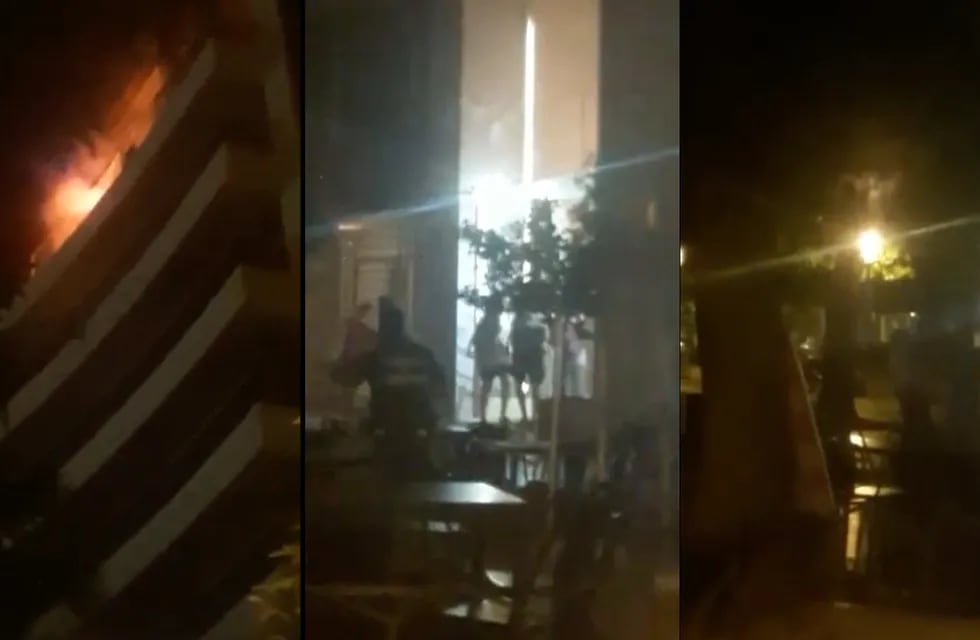 Policías trabajaron para rescatar y evacuar a los inquilinos del edificio que se incendió frente al Patio Olmos.