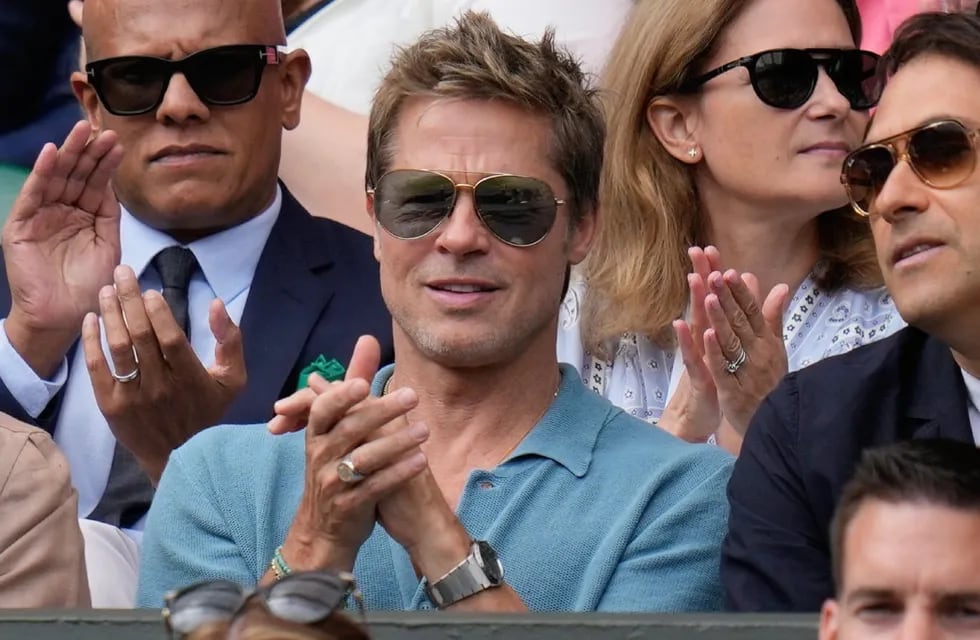 Brad Pitt, fascinado en la final de Wimbledon. Foto: Captura ESPN.