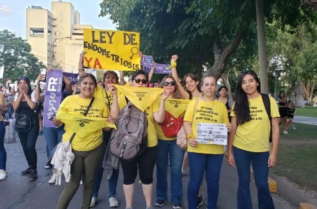 Manifestación en San Juan, pidiendo promulgar una ley que respalde a personas menstruantes con esta afección. 