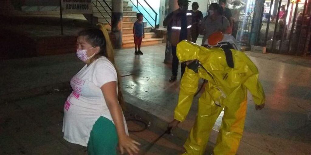 Los varados fueron sanitizados por el Ministerio de Salud del Paraguay