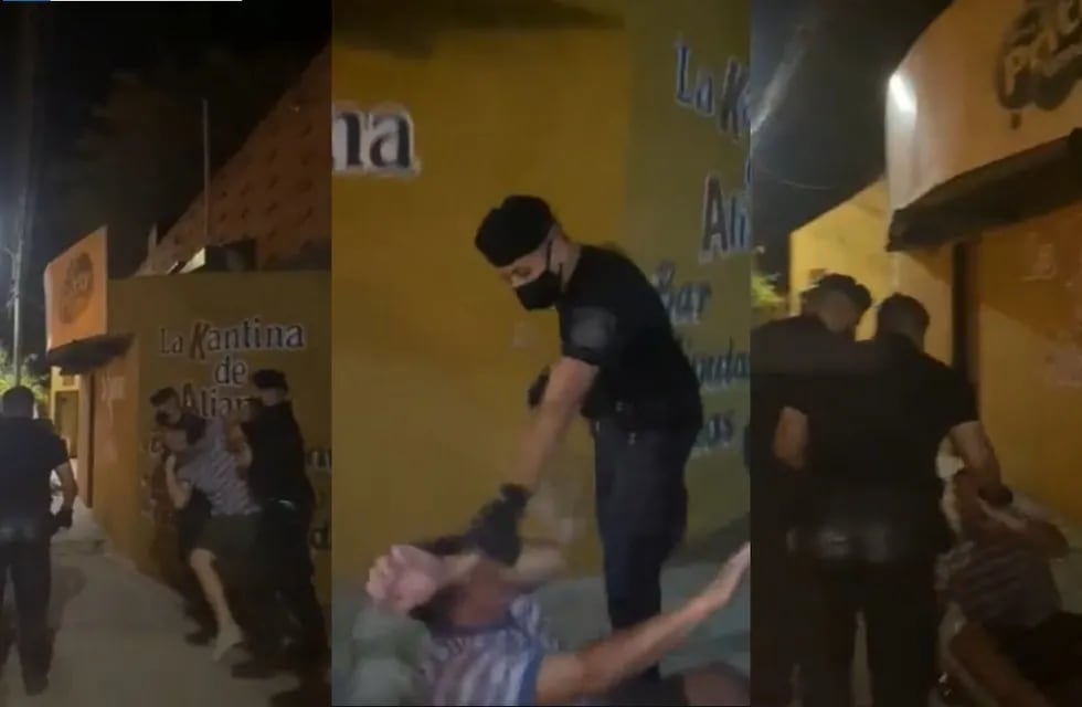 Parte de las imágenes del video donde se ve el violento accionar de los policías durante un operativo.