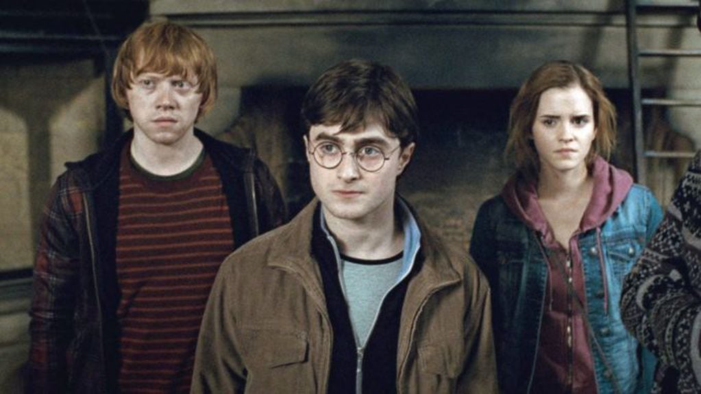 Daniel Radcliff junto a Emma Watson y Rupert Grint, los protagonistas de la saga "Harry Potter".