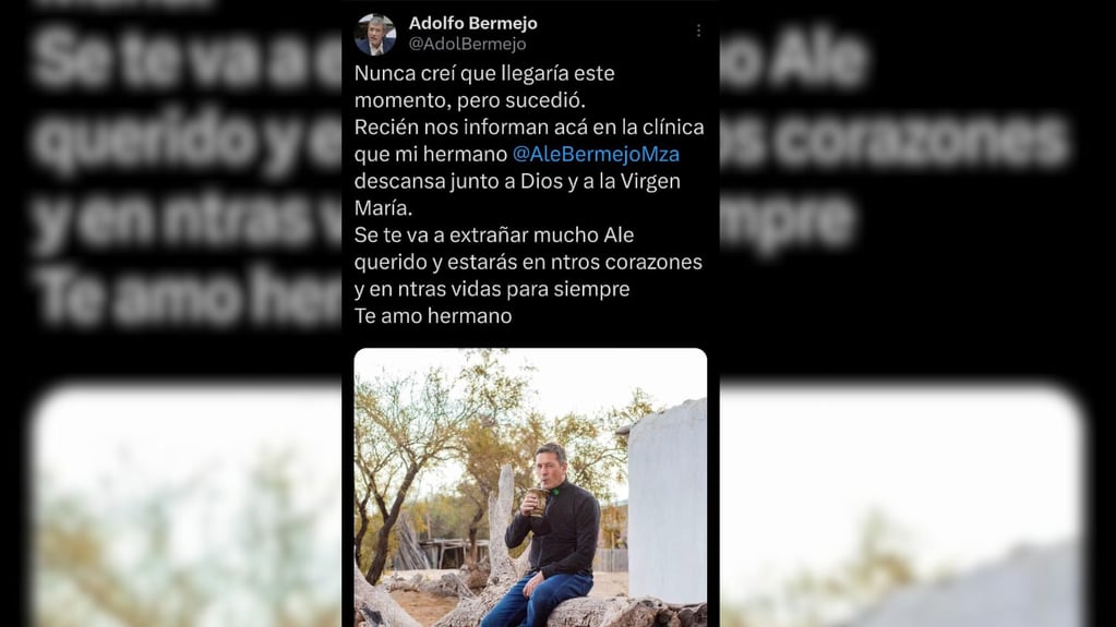 Murió el senador mendocino, Alejandro Bermejo
