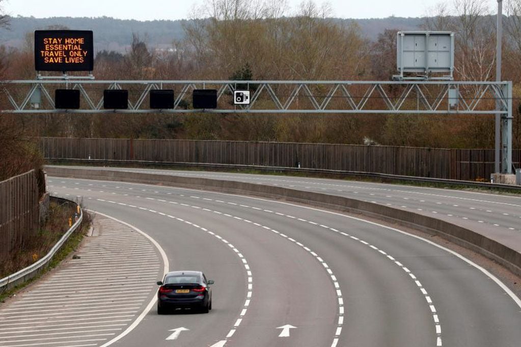 Así se ven las autopistas de Londres en tiempos de cuarentena obligatoria.