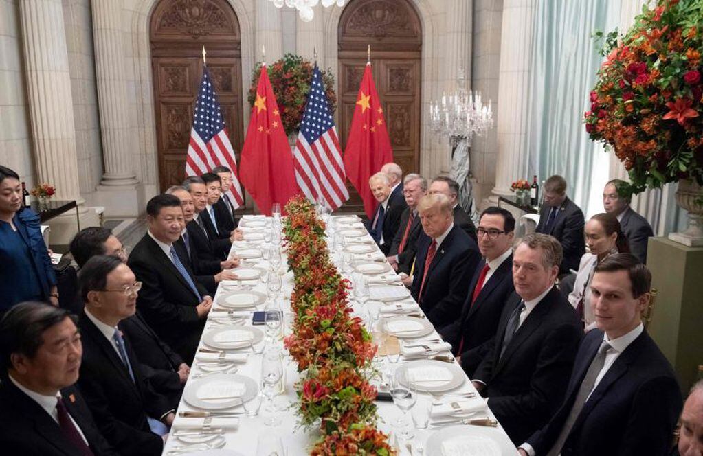 la cena entre las dos delegaciones (AFP)