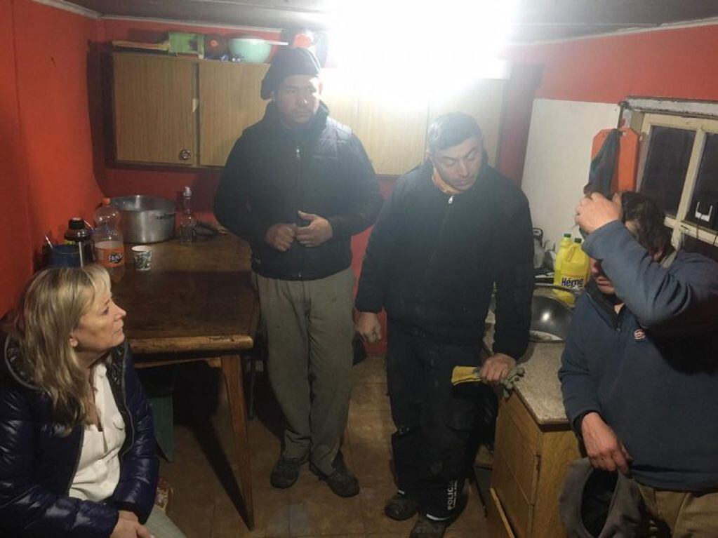 Chepperón y Rolón llegaron a estancia María Luisa para participar del operativo de búsqueda. Tolhuin.