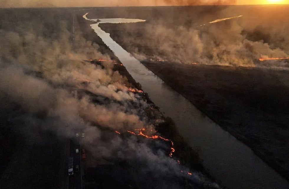 La imagen que compartió en su momento Alberto Fernández por los incendios en el Delta del Paraná.