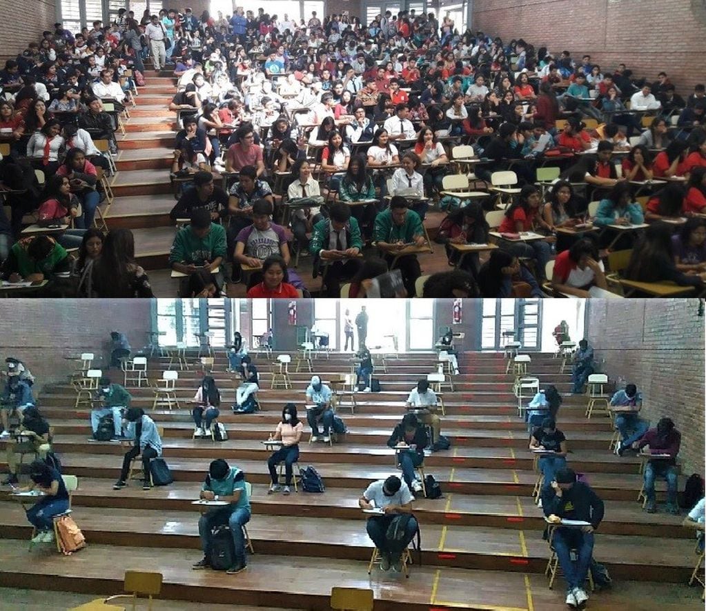 Capacidad del Anfiteatro de la Facultad de Ingeniería, antes y durante la pandemia.