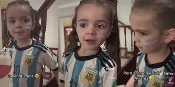Niña argentina fanática del cordobés Julián Álvarez