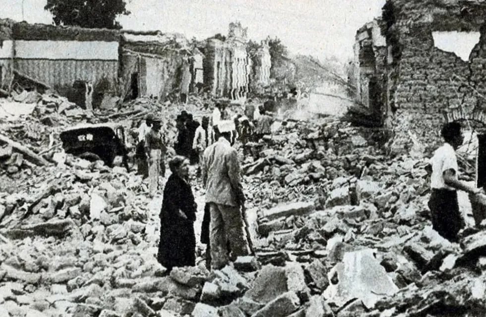 Una de las imagenes que serán expuestas en las muestras que se realizarán  al cumplirse el 78 aniversario del terremoto que en 1944 asoló San Juan. Gentileza