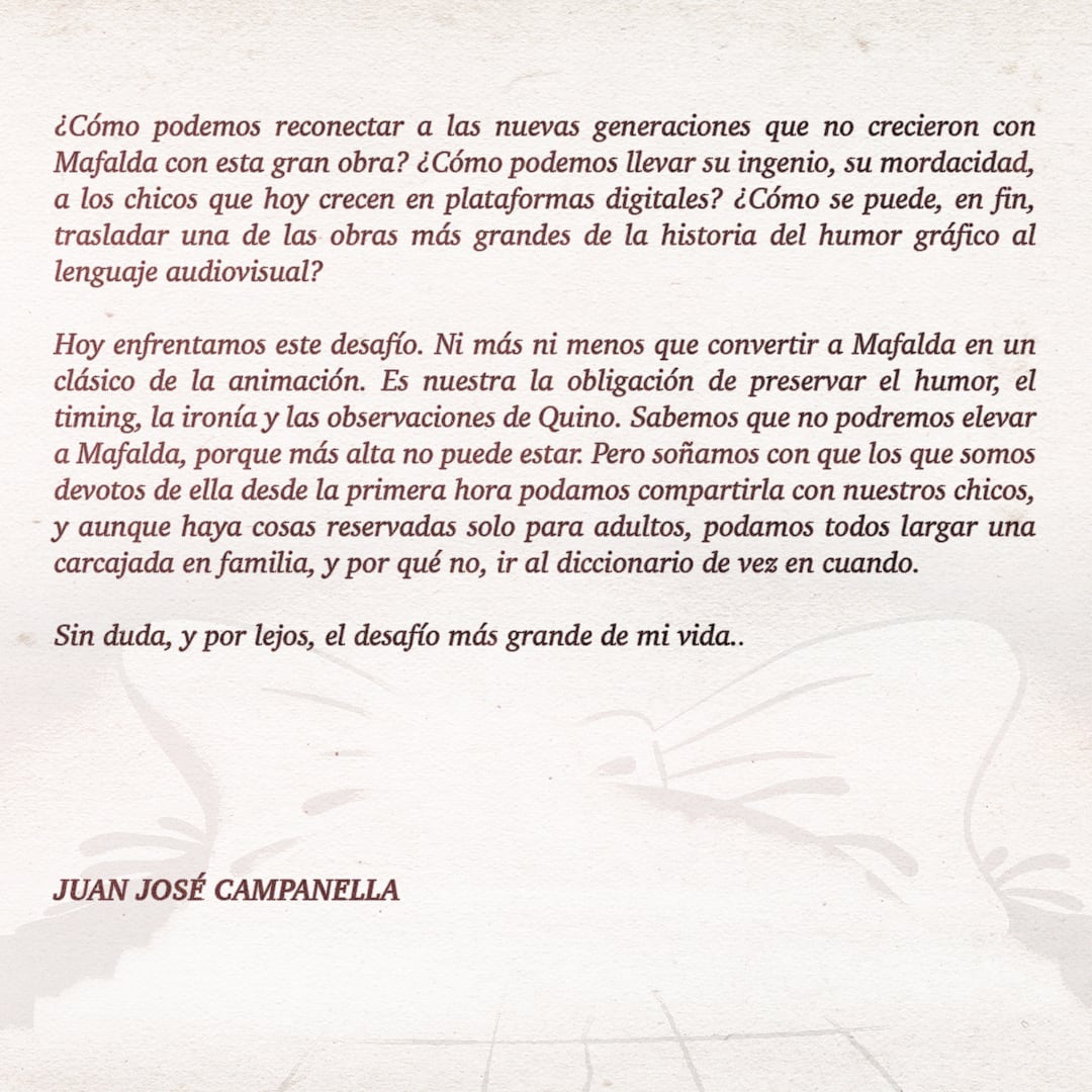 Juan José Campanella habló de la serie Mafalda