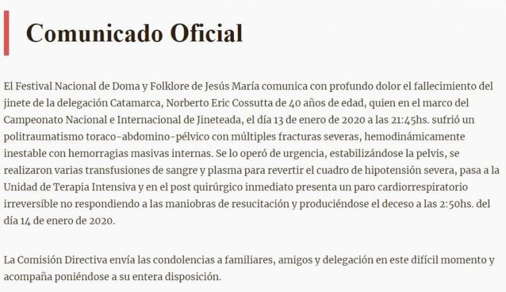 Comisión Directiva del Festival de Jesús María.