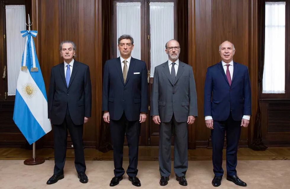 Miembros de la Corte Suprema. Orden de la foto, de izquierda a derecha: Juan Carlos Maqueda, Horacio Rosatti, Carlos Rosenkrantz y Ricardo Lorenzetti.