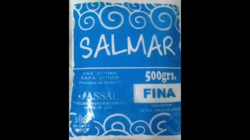 Las sales finas y gruesas Salmar, prohibidas por la ANMAT para su comercialización.