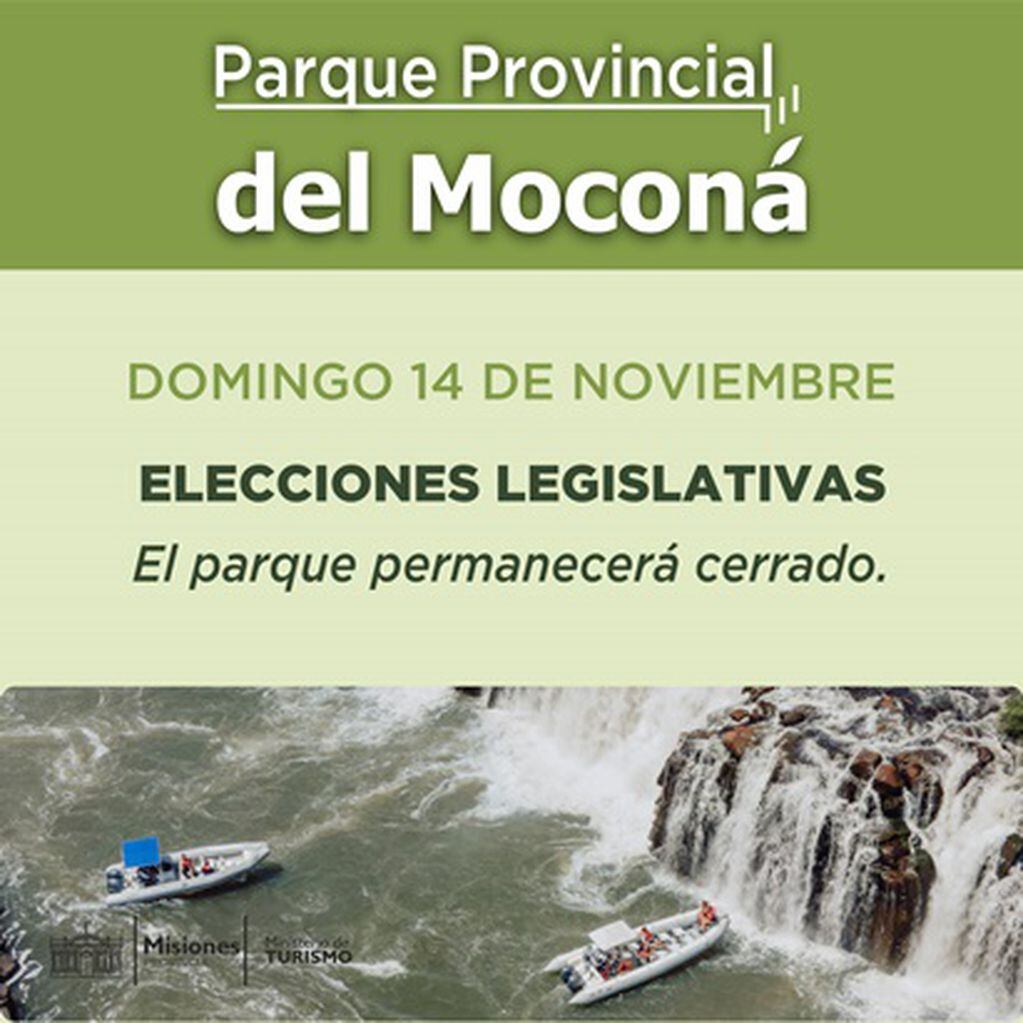 Debido a las elecciones legislativas, los Parques Provinciales permanecerán cerrados.