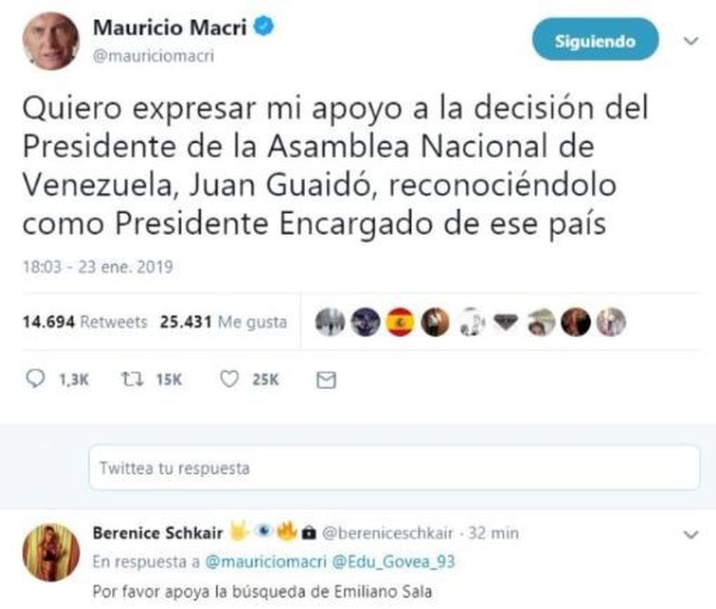 Berenice Schkair le pidió a Macri que apoye la búsqueda del jugador.