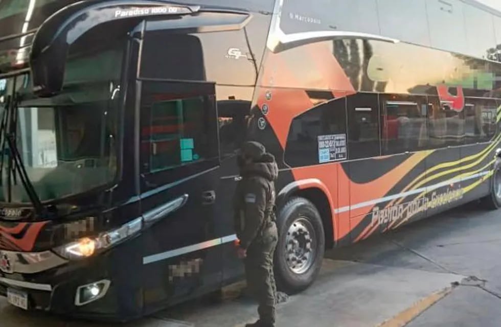Transportaba droga de Córdoba a San Juan, en un colectivo de larga distancia
