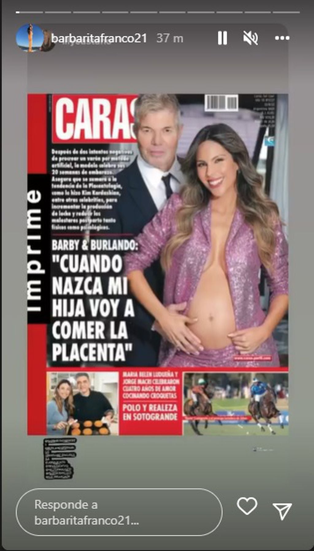 Barby Franco y Fernando Burlando fueron portada en la revista "Caras" por su embarazo.