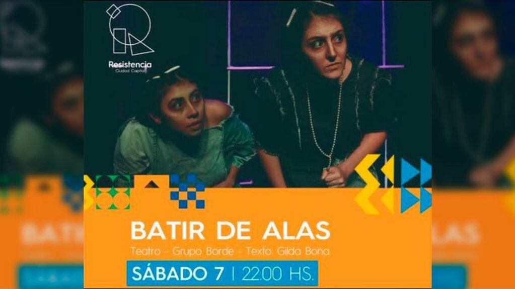 Este sábado se realizará la función de teatro “Batir de Alas”, a las 22, en Nido Centro de Artes (José Hernández 780).