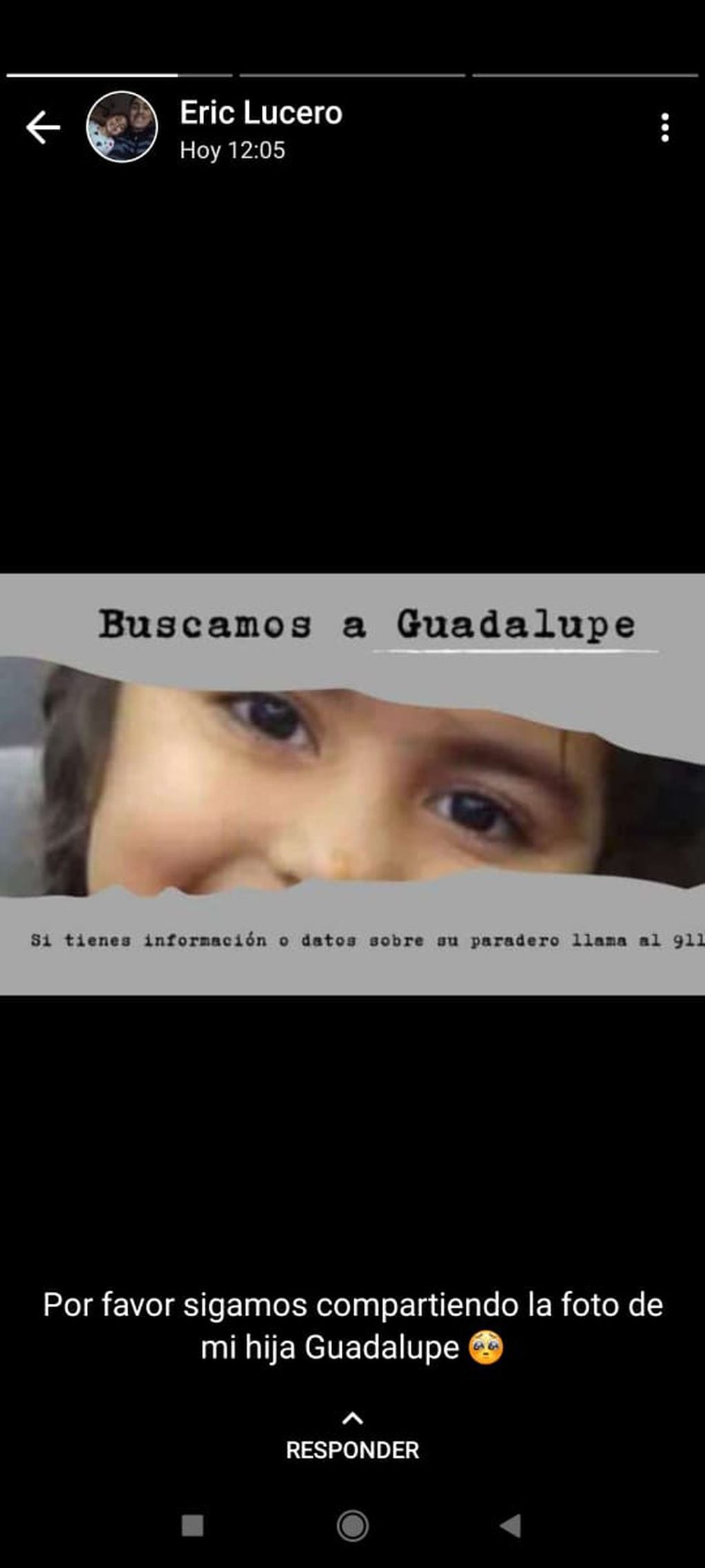 Publicación del papá de Guadalupe Lucero