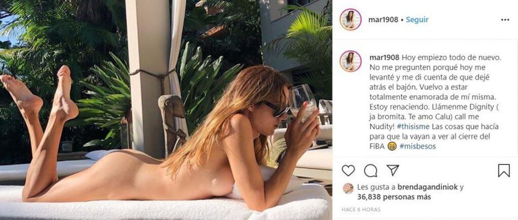 Mariana Genesio Peña posó desnuda en Instagram.