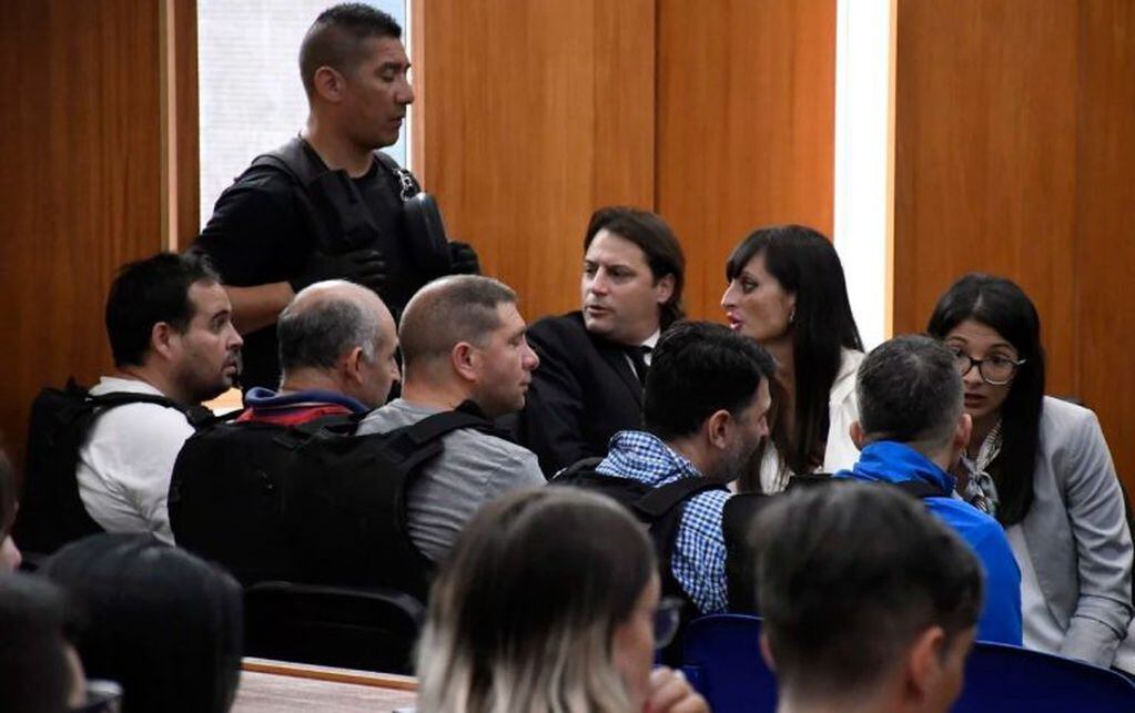 De izquierda a derecha: Jorge Benegas, Luis Quevertoque, Javier Makhat y Gustavo Spoletti ya habían sido imputados en la causa vinculada a Esteban Alvarado. (Juan José García)
