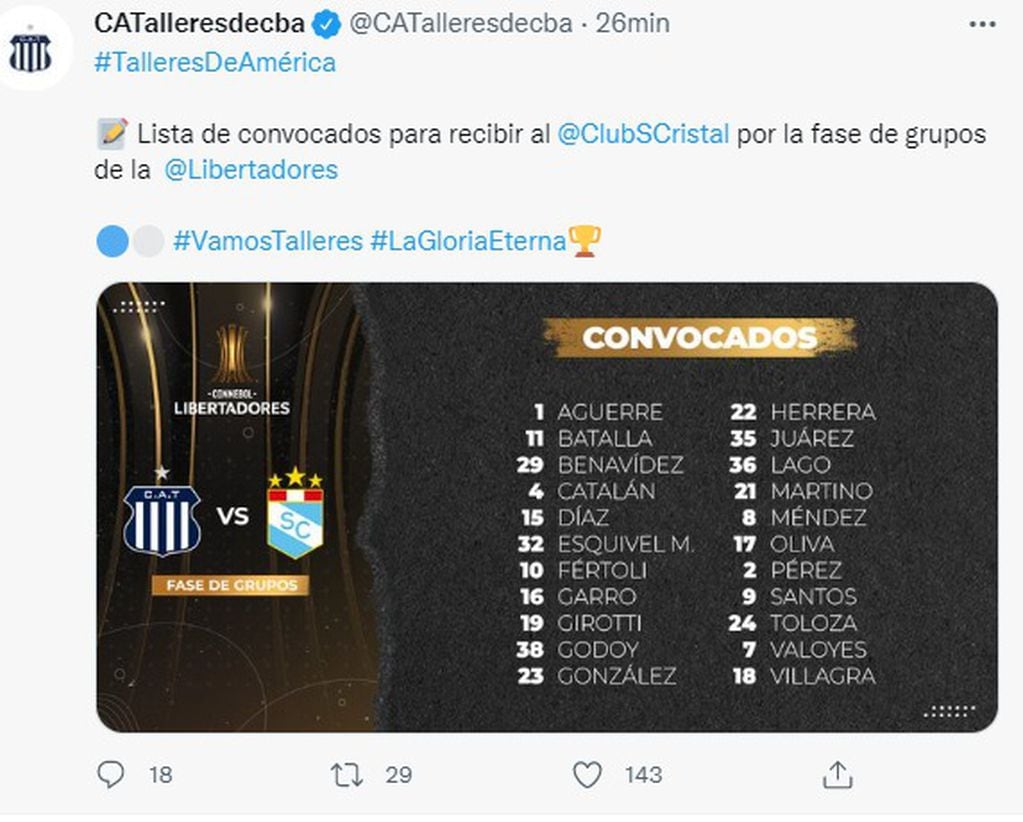 Los elegidos por Pedro Caixinha para el cruce de Talleres por Copa Libertadores.
