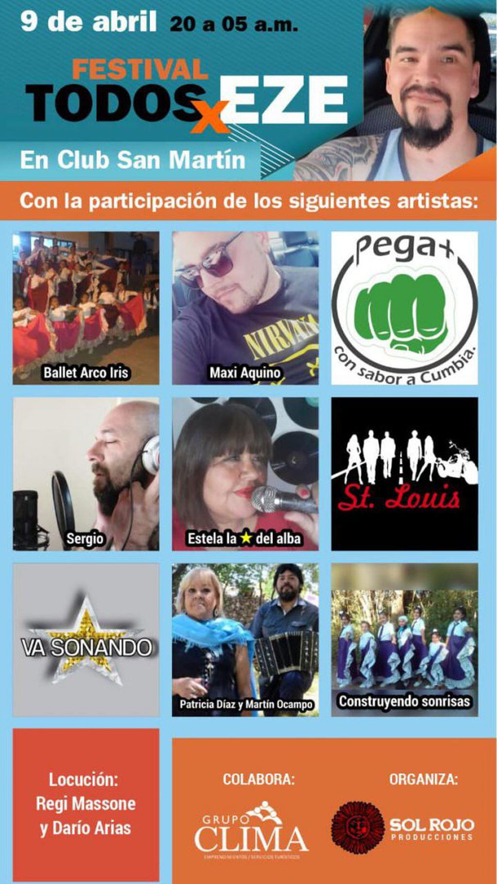 Grilla del Festival Solidario "Todos por Eze"