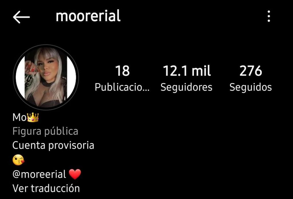 Morena Rial fue inhabilitada de Instagram: usa su cuenta de respaldo, pero exige la oficial (Captura de pantalla)