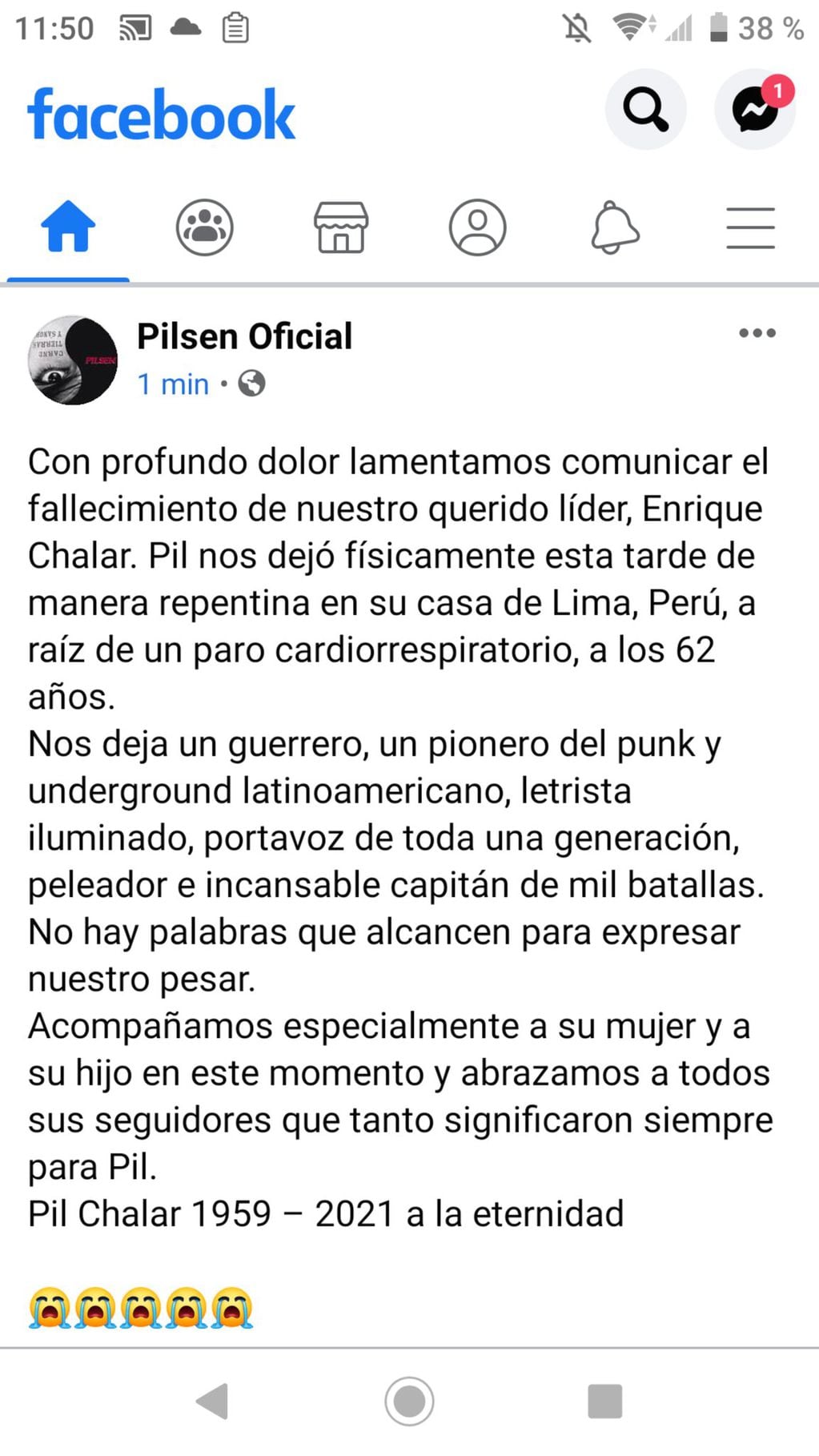 Murió Pil Trafa, pionero del punk en Argentina y líder de Los Violadores