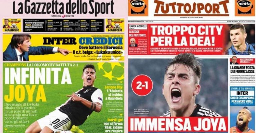 Los medios italianos a los pies de Paulo Dybala.