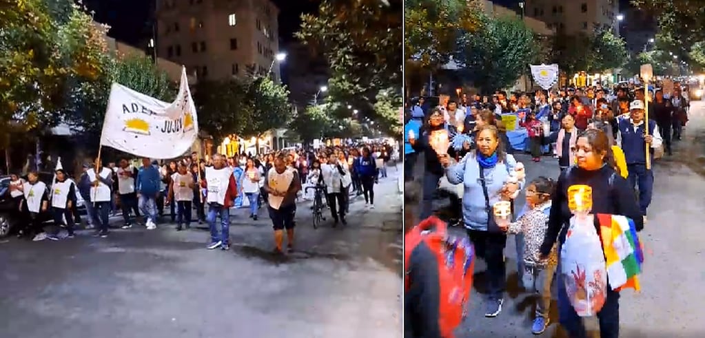 Una nueva "marcha de antorchas" de docentes recorrió el centro de San Salvador de Jujuy el martes último.