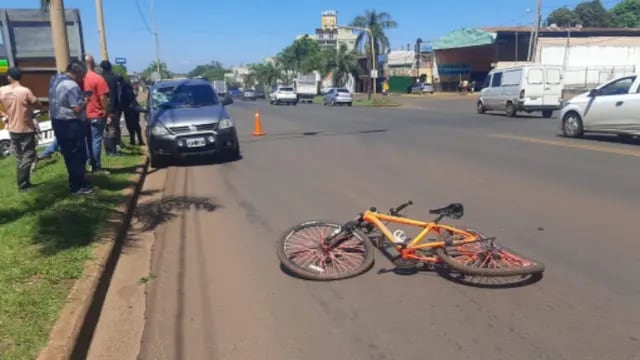 En un accidente, un ciclista sufrió varias heridas en Posadas