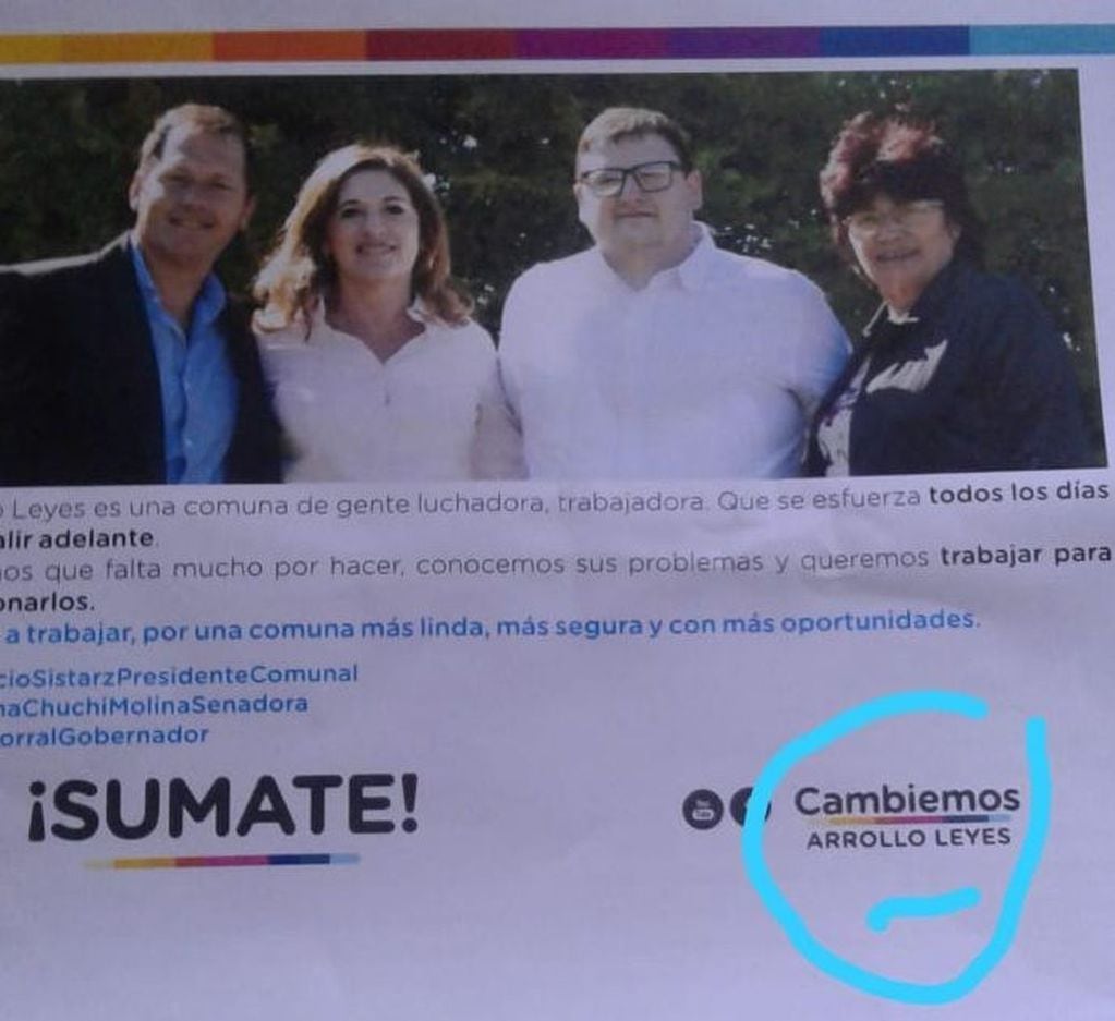 El grosero error de ortografía que cometió un precandidato a presidente comunal de Cambiemos.