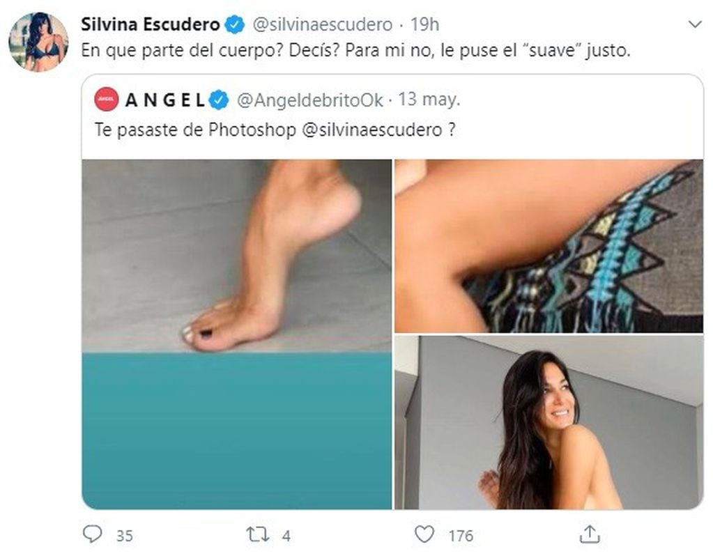 La respuesta de Silvina al tuit de Ángel de Brito (Twitter)